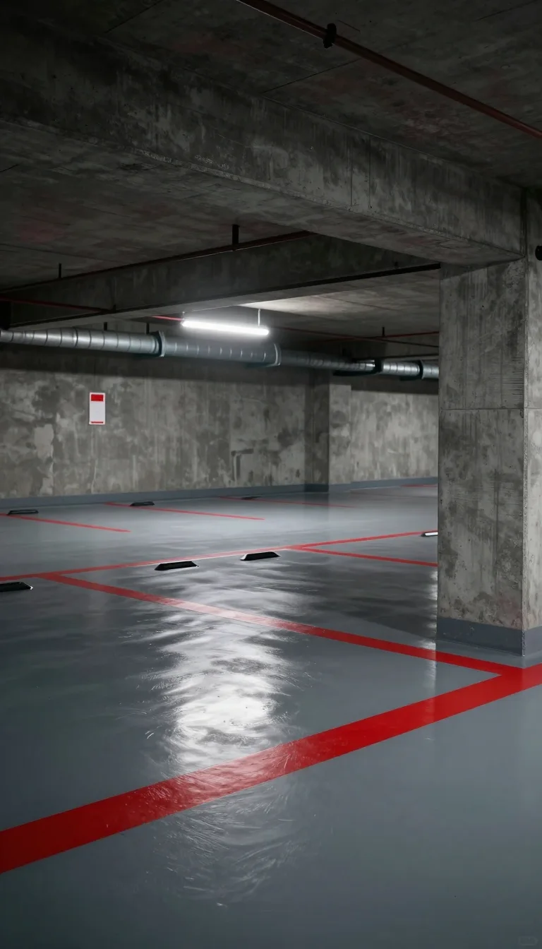 Underground car park used for the card-swipe reveal